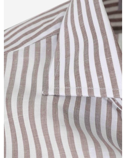 Santa Eulalia White Striped Shirt for men