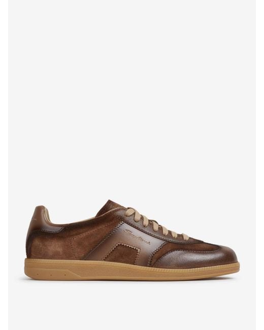 Santoni Brown Dbs Oly Sports Shoes for men