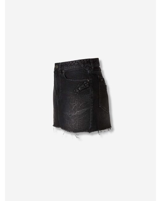 Balenciaga Black Minidenim Skirt