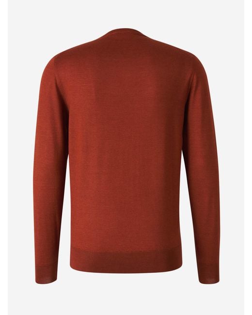 Santa Eulalia Red Cashmere V-Neck Sweater for men