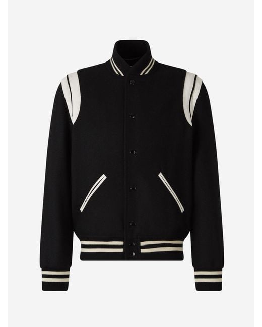 Saint Laurent Black Teddy Bomber Jacket for men