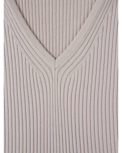 Peserico White Ribbed Top
