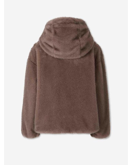 Chaqueta Capucha Pelo Herno de color Brown