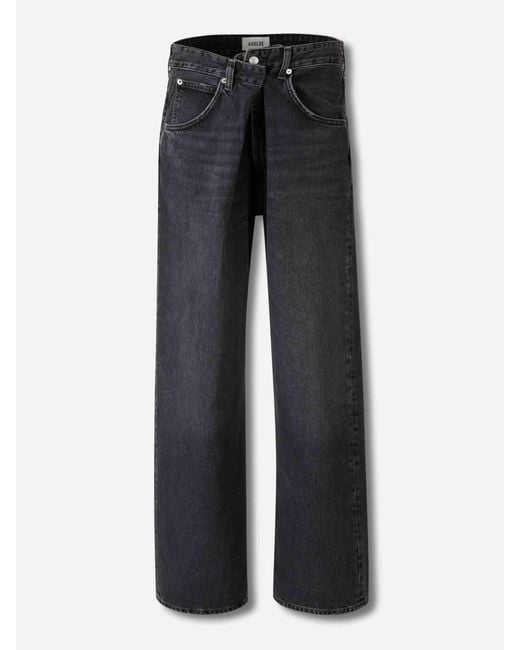 Agolde Black Wide Straight Jeans