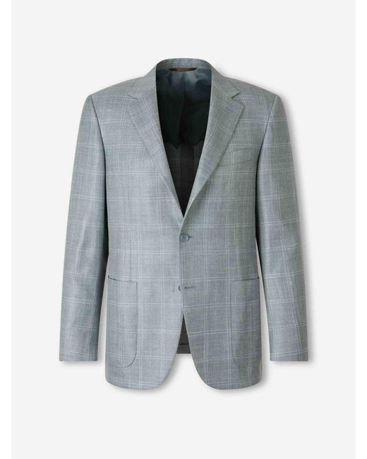 Canali Gray American Straight Plaid for men