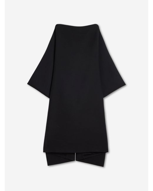 Jil Sander Black Silk And Wool Midi Dress