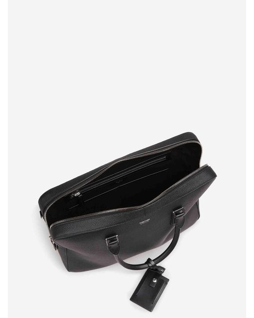 Tom Ford Black Grain Leather Briefcase for men