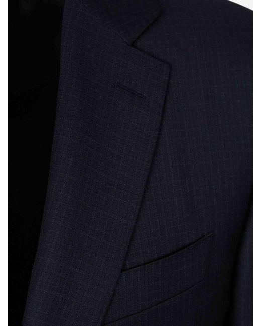 Canali Blue Straight Wool Suit for men