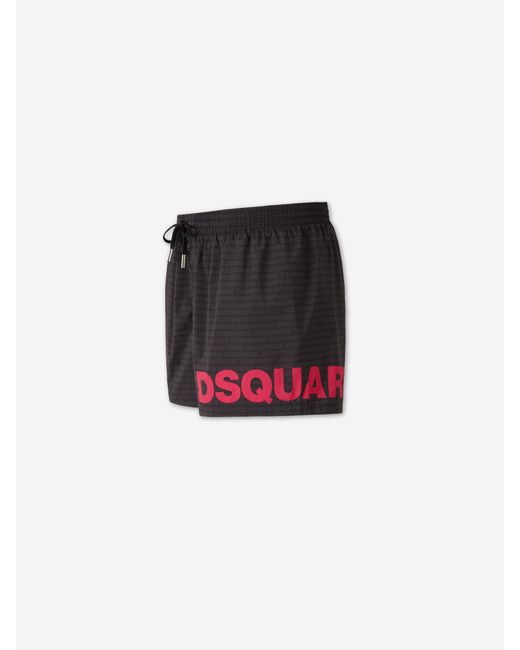 DSquared² Black Monogram Logo Swimsuit for men
