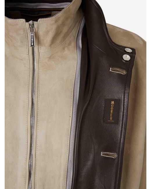 Moorer Natural Casual Leather Jacket for men