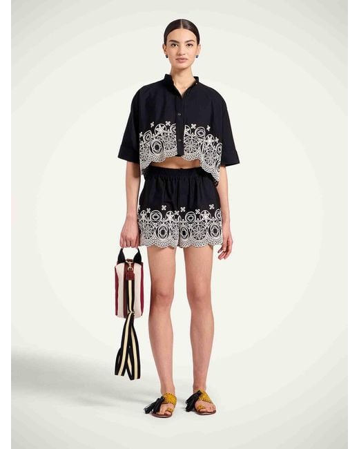 LaDoubleJ Black Mini Scarf Blouse