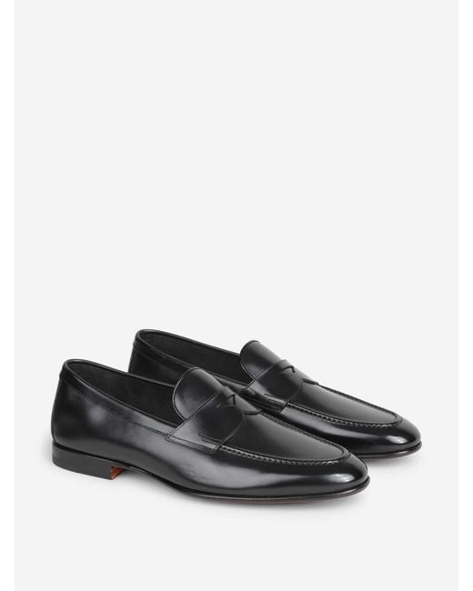 Santoni Lederslipper in White für Herren