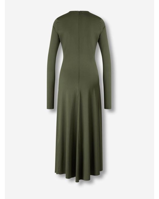 Victoria Beckham Green Draped Asymmetric Dress
