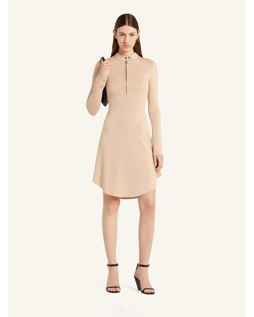Vestido Entallado Midi Courreges de color Natural