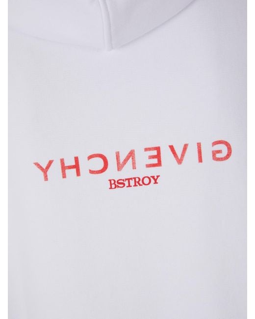 Givenchy Bstroy Logo Hoodie in White for Men | Lyst