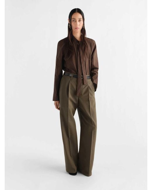 Lemaire Brown Silk Ascot Blouse