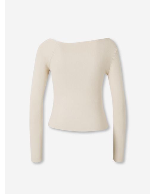 Cult Gaia White Iris Knit Top
