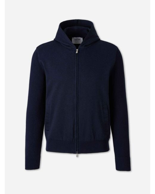 Gran Sasso Blue Zip-Up Hoodie for men