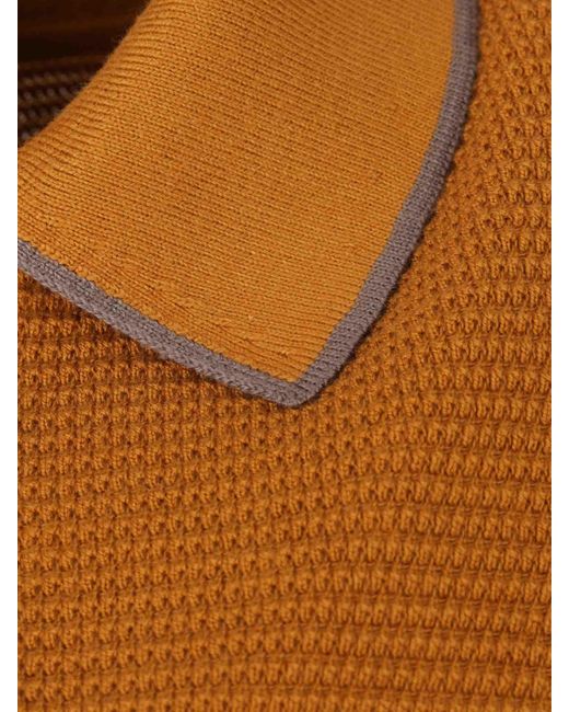 Zegna Poloshirt Aus Hochwertiger Baumwolle in Orange für Herren