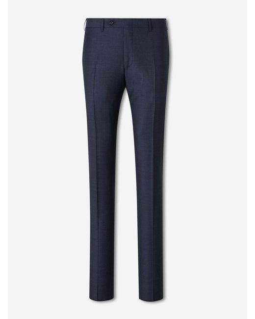Canali Blue Straight Wool Suit for men