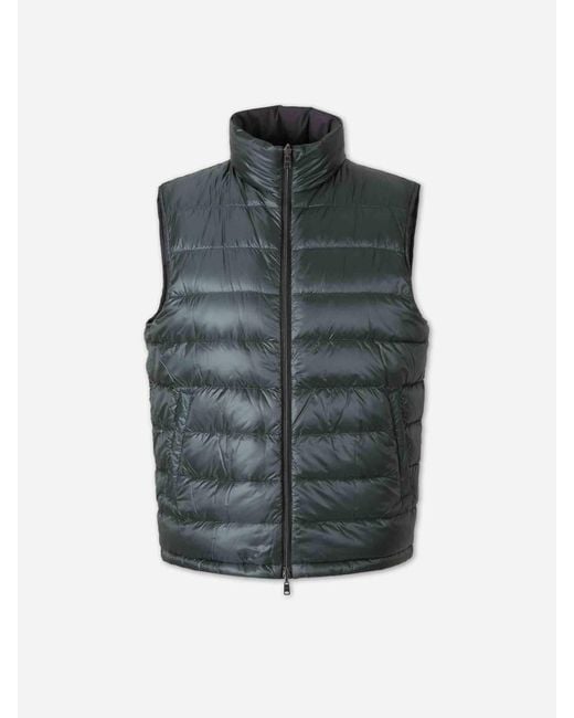 Herno Blue Polyamide Down Vest for men