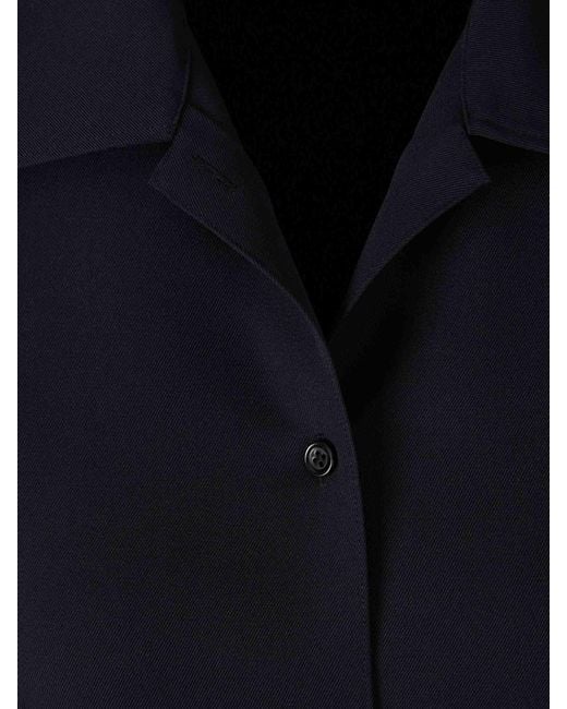 Jil Sander Blue Long Wool Coat