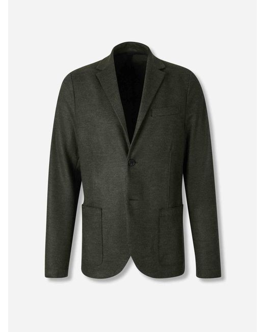 Americana Recta Lana Harris Wharf London de hombre de color Black