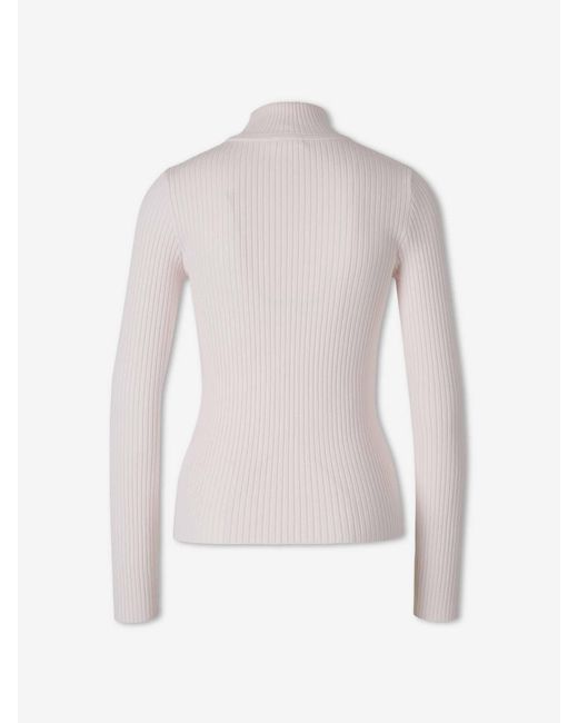 Courreges White Ribbed Jersey Logo