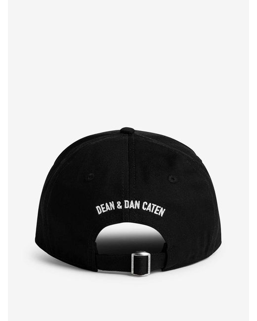 DSquared² Black Embroidered Baseball Cap for men