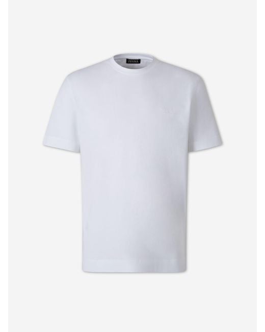 Zegna White Short Sleeve T-Shirt for men
