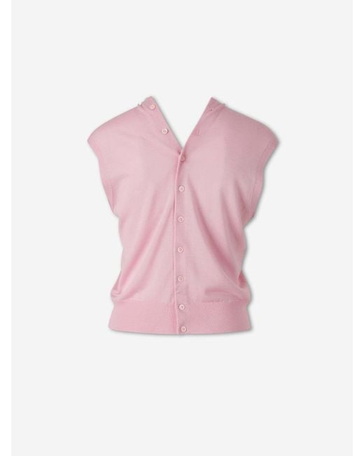 Alexander Wang Pink Sleeveless Fine Cardigan