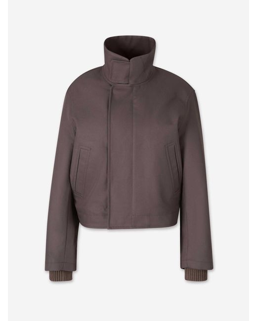 Victoria Beckham Brown Cotton Bomber Jacket