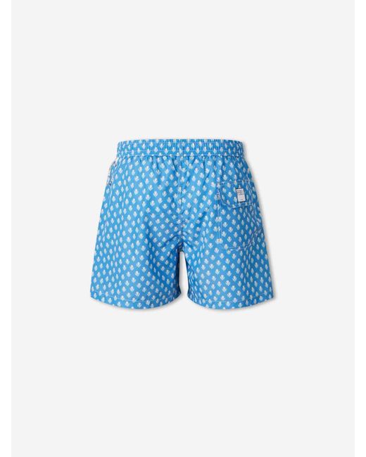 Fedeli Blue Printed Swimsuit for men