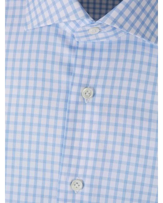Santa Eulalia Blue Checkered Shirt for men