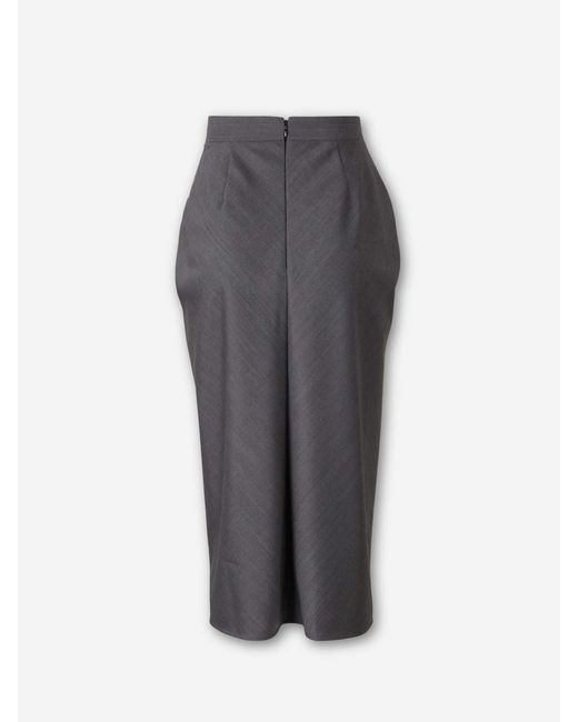 Falda Midi Drapeada Givenchy de color Gray
