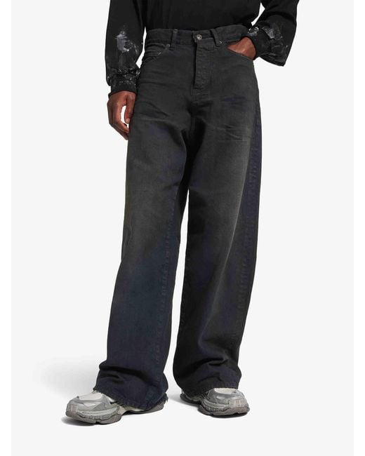 Balenciaga Gray Wide Leg Jeans for men