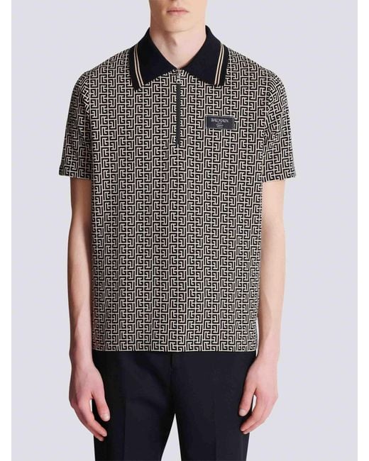 Polo Monograma Pb Balmain de hombre de color Gray