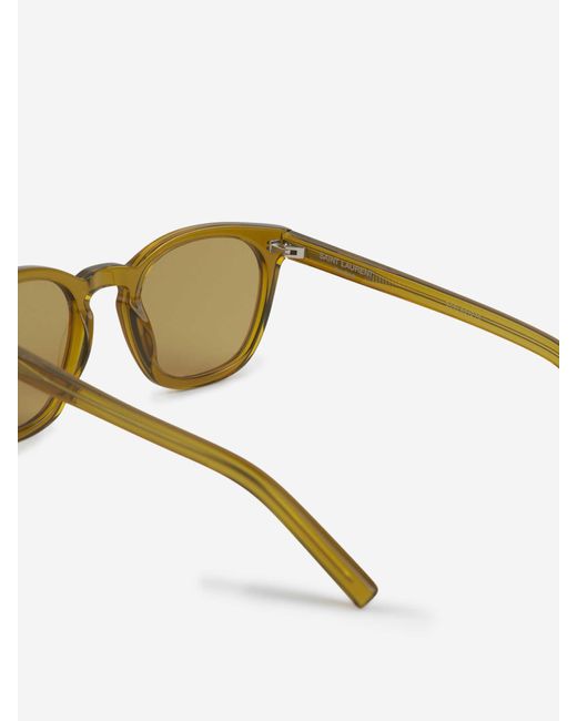 Occhiali Da Sole Rotondi di Saint Laurent in Green da Uomo