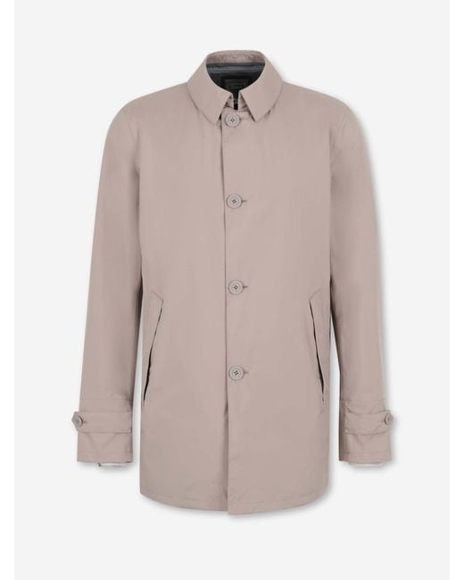 Herno Gray Short Technical Trench Coat for men