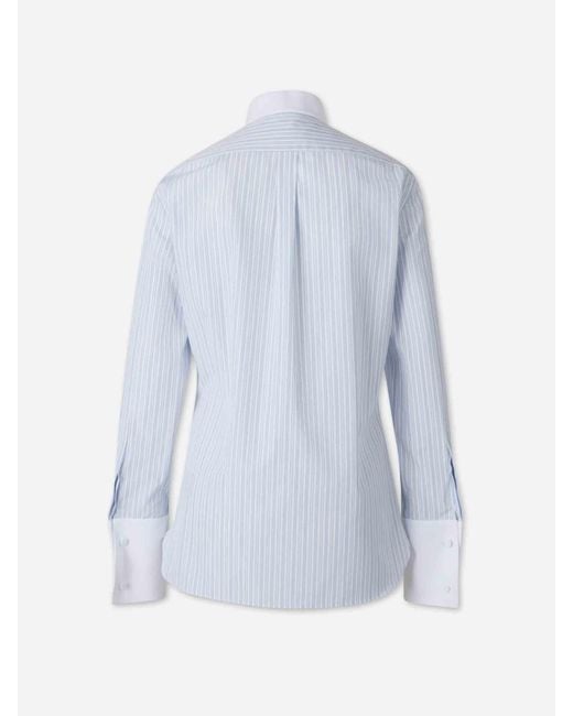 Tom Ford Blue Contrasting Tuxedo Shirt