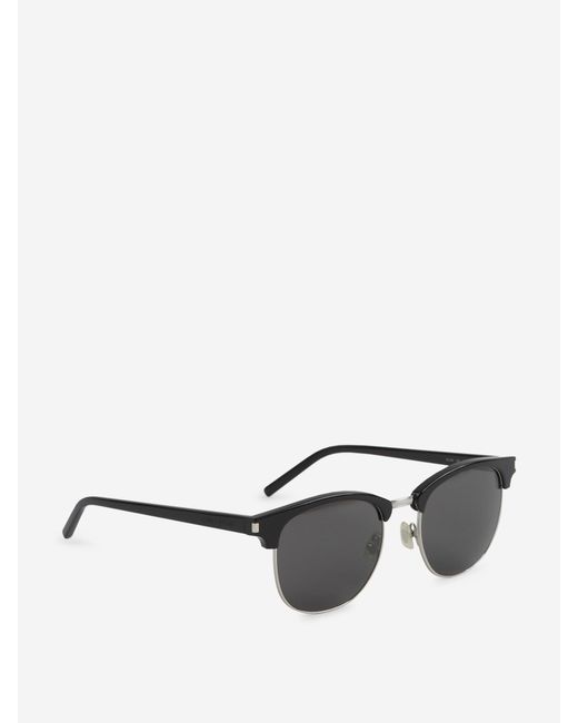 Saint Laurent Gray Oval Sunglasses for men
