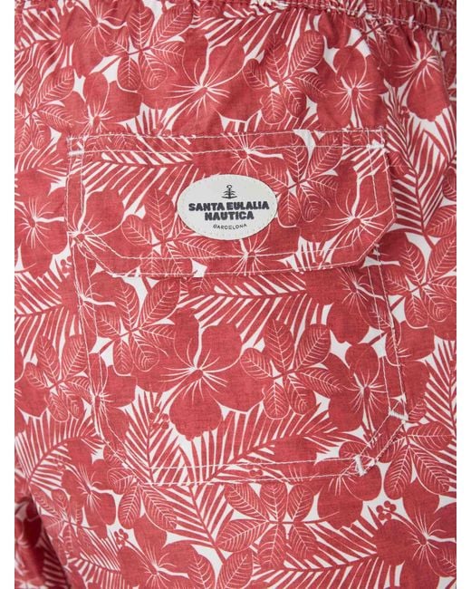 Santa Eulalia Red Tropical Swimsuit for men