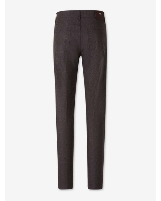 Marco Pescarolo Gray Cashmere Straight Leg Trousers for men