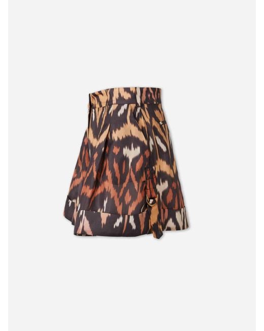 Zimmermann White Wide Leg Printed Shorts