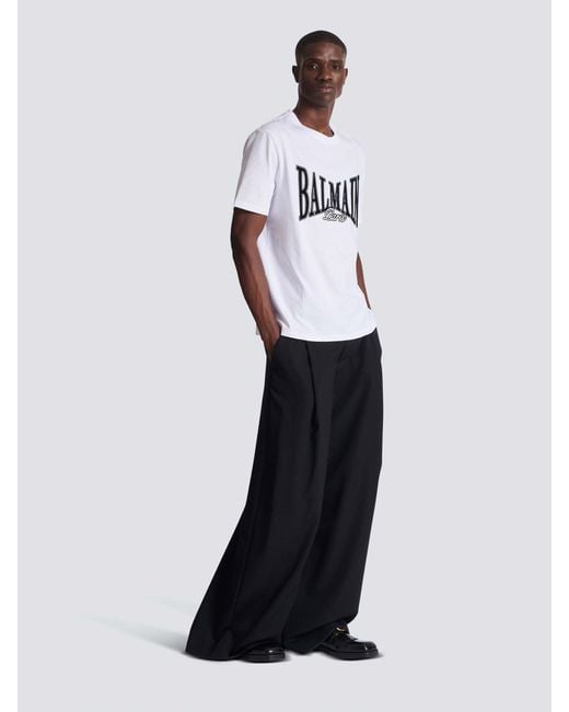 Camiseta Cuello Redondo Balmain de hombre de color White