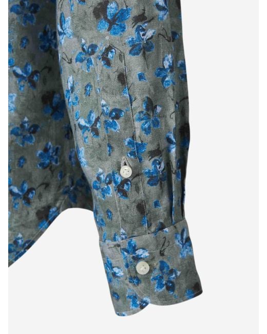 Chemise En Coton À Fleurs Vincenzo Di Ruggiero pour homme en coloris Blue