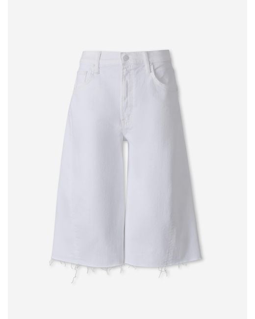 Mother White Straight Bermuda Shorts