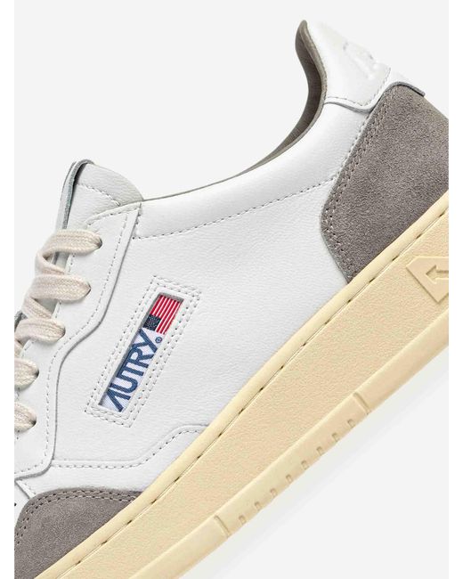 Autry White Medalist Low Soflea Sue Wht Greygn Shoe for men