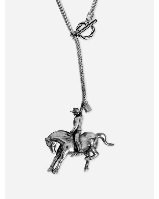 Twojeys White Bow Necklace for men