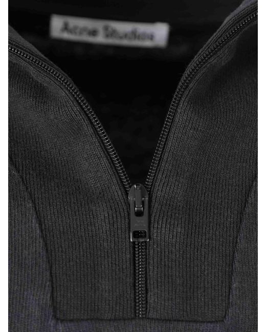 Acne Blue Logo Sweatshirt Cotton for men